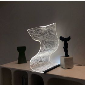 Warm High Appearance Level Bedside Lamp Small Night Light (Option: White light-20x26cm)