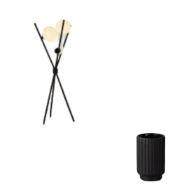 Moon Three-body Floor Lamp - Modern Minimalist Design Style (Option: 65Hx26D and small vase-EU)