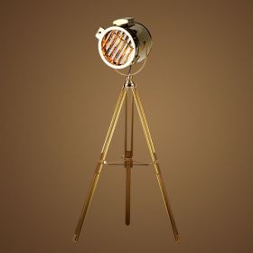 Stage Floor Lamp Industrial Style Tripod (Option: Golden-AU)
