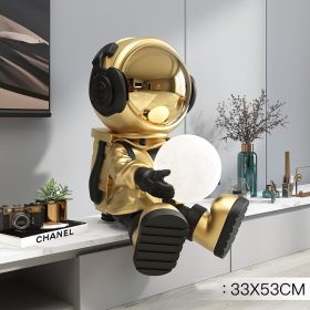 Astronaut Living Room Decoration Home Accessories Porch TV Cabinet Astronaut Night Light (Option: Planet hold lamp gold)