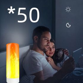 USB Atmosphere Light LED Flame Flashing Candle Lights Book Lamp For Power Bank Camping Lighting Cigarette Lighter Effect Light (Option: 50pcs H2118 flame lamp-USB)