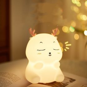 Deer Silicone Pat Lamp Nursing Seven-color Night Light (Option: Regular)
