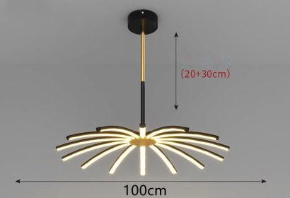 Led Chandelier In Dining Room Bedroom (Option: Black A-14heads-Tricolor dimming)