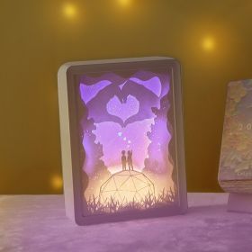 Creative Gift Mirror Paper Carved Light Decorative Ornaments Small Night Light (Option: 1 Style-USB)