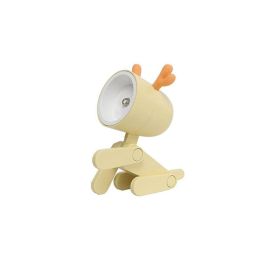 Cute Pet Mini Night Light Mini Desktop Night Light Sleep Ambience Light (Option: Deer Lemon Yellow With Battery)