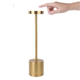 LED Aluminum Alloy Waterproof Rechargeable Desk Lamp Touch Dimming Metal Table Lamps For Bar Living Room Reading Camping Light (Option: 800 MA-Top Touch Tyrant Gold)
