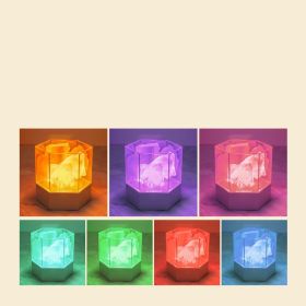 Creative Gift Girl Bedroom Salt Stone Night Light (Option: Seven colors-USB)