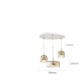 Simple Living Room Bedroom Head Glass Chandelier (Option: 2A1B Disc Combination)