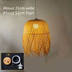 Bamboo Weaving Creative Personality Chinese Bamboo Chandelier (Option: 52x35cm)