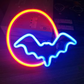 Halloween Bat Neon Lights (Option: Red blue-USB)