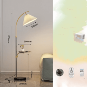 Floor Lamp Living Room Sofa Next To Bedroom Head Of Bed Wireless Upright (Option: Black-Wireless charging Tmall-220V US)