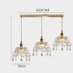 French All-brass Vintage Crystal Pastoral Bedroom Headboard (Option: Long Plate three Heads)