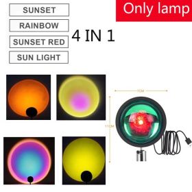 Sunset Projection Lamp Rainbow Atmosphere Night Light (Option: 4Color Only Lamp-USB)