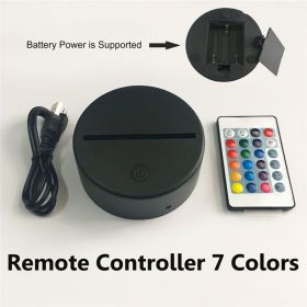USB Night Light 3D Earth Globe Table Lamp RGB Creative (Option: Black controller 7color-USB)