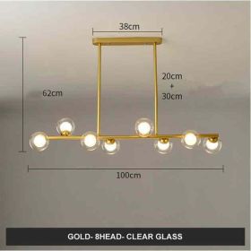 Modern Minimalist Glass Bubble Ball Lamp Nordic Restaurant (Option: Gold 8arm)