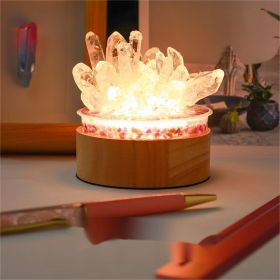 White Crystal Single Crystal Small Night Light (Option: Warm Color-USB)
