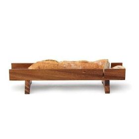 French Bread Slicer (Color: Brown, Material: acacia wood)