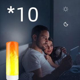 USB Atmosphere Light LED Flame Flashing Candle Lights Book Lamp For Power Bank Camping Lighting Cigarette Lighter Effect Light (Option: 10pcs H2118 flame lamp-USB)