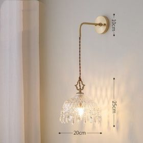 French All-brass Vintage Crystal Pastoral Bedroom Headboard (Option: French Hanging 3styles 20cm)