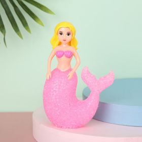Plastic Crystal Mermaid Colorful Small Night Light Luminous Princess Led (Color: pink)