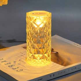 Table Lamp Lighting Rose Atmosphere Lamp Crystal Bedside Small Night Light (Option: Yellow light-1.5v)