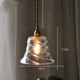Nordic Modern Minimalist Brass Glass Single Head Small Chandelier (Option: Pure copper chassis)