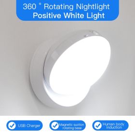Rotating Human Body Sensor Light Corridor Garage Light Wardrobe Light Motion Sensor Night Light (Color: White)