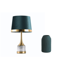 Modern Luxury Bedside Touch Table Lamp (Option: Table lamp and green C vase-US)