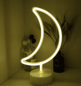 Decorative neon lights at night (Option: Warm white moon)