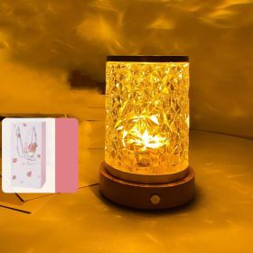 Bedroom Sleep Rotating Water Pattern Small Night Light (Option: Rechargeable warm light model-Gift bag)