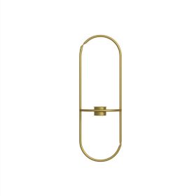 3D Metal Candle Holder Geometric Round Candlestick Wall Mounted Crafts Wedding Table Home Deco Party Festival Decoration Gifts (Option: Golden-A)