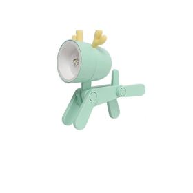 Cute Pet Mini Night Light Mini Desktop Night Light Sleep Ambience Light (Option: Deer Matcha Green With Battery)