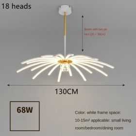 Led Chandelier In Dining Room Bedroom (Option: White B-18heads-Warm light)
