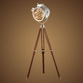 Stage Floor Lamp Industrial Style Tripod (Option: Coffee Silver-EU)