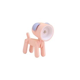 Cute Pet Mini Night Light Mini Desktop Night Light Sleep Ambience Light (Option: Puppy Girl Pink With Battery)