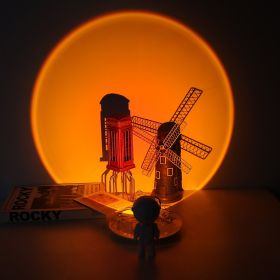Sunset Projection Atmosphere Rainbow Sunset Manufacturing Robot (Option: Sunset color-Charge with touch-USB)