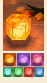 Creative Gift Girl Bedroom Salt Stone Night Light (Option: Seven color rechargeable-USB)