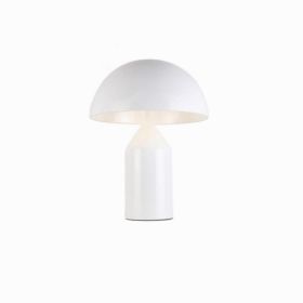 Post-modern Creative Simple Model Room Hotel Desktop Bedroom Bedside Semi-circular Hardware Mushroom Desk Lamp (Option: White-S-Default)