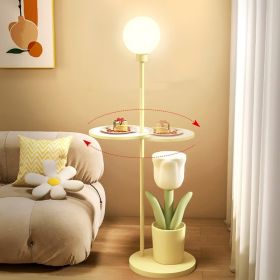 Tulip Floor Lamp Children's Bedroom Bedside Lamp Net Red Decoration Pieces (Option: Yellow-EU)