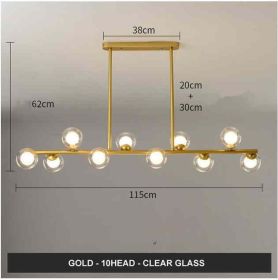 Modern Minimalist Glass Bubble Ball Lamp Nordic Restaurant (Option: Gold 10arm)