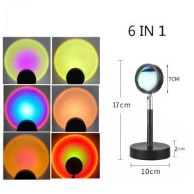 Sunset Projection Lamp Rainbow Atmosphere Night Light (Option: 6Color 17CM Stand-USB)